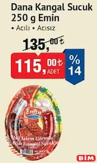 EMİN DANA KANGAL SUCUK ACILI/ACISIZ 250 G